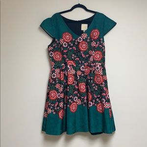 ModCloth Green Floral Dress